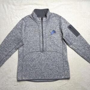 Antigua Detroit Lions Fortune Half-Zip Pullover Jacket Women’s Large Gray NFL